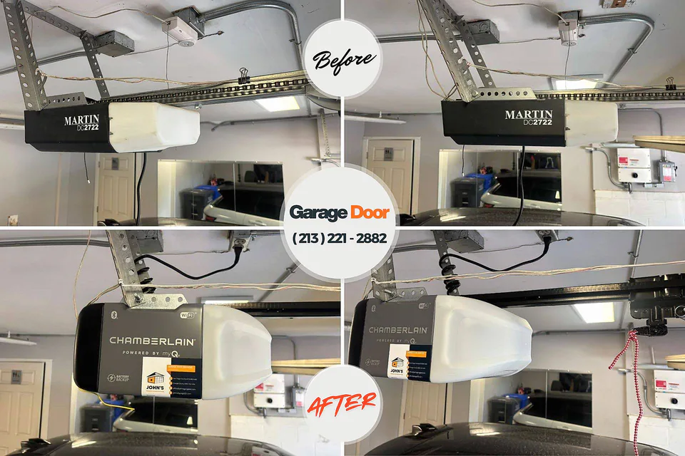 Before and after: garage door spring repair Berwyn Heights, MD